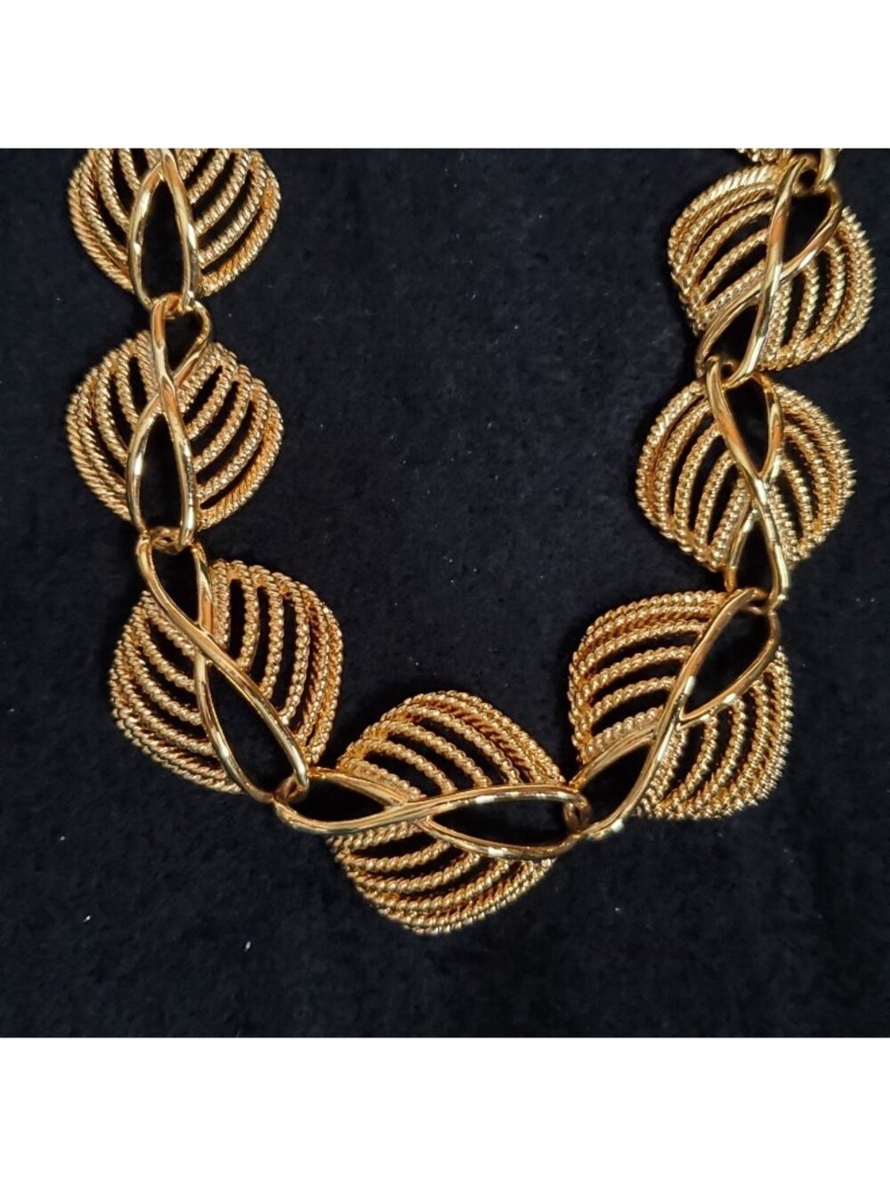 Vintage Napier Necklace Gold Tone Statement 24"